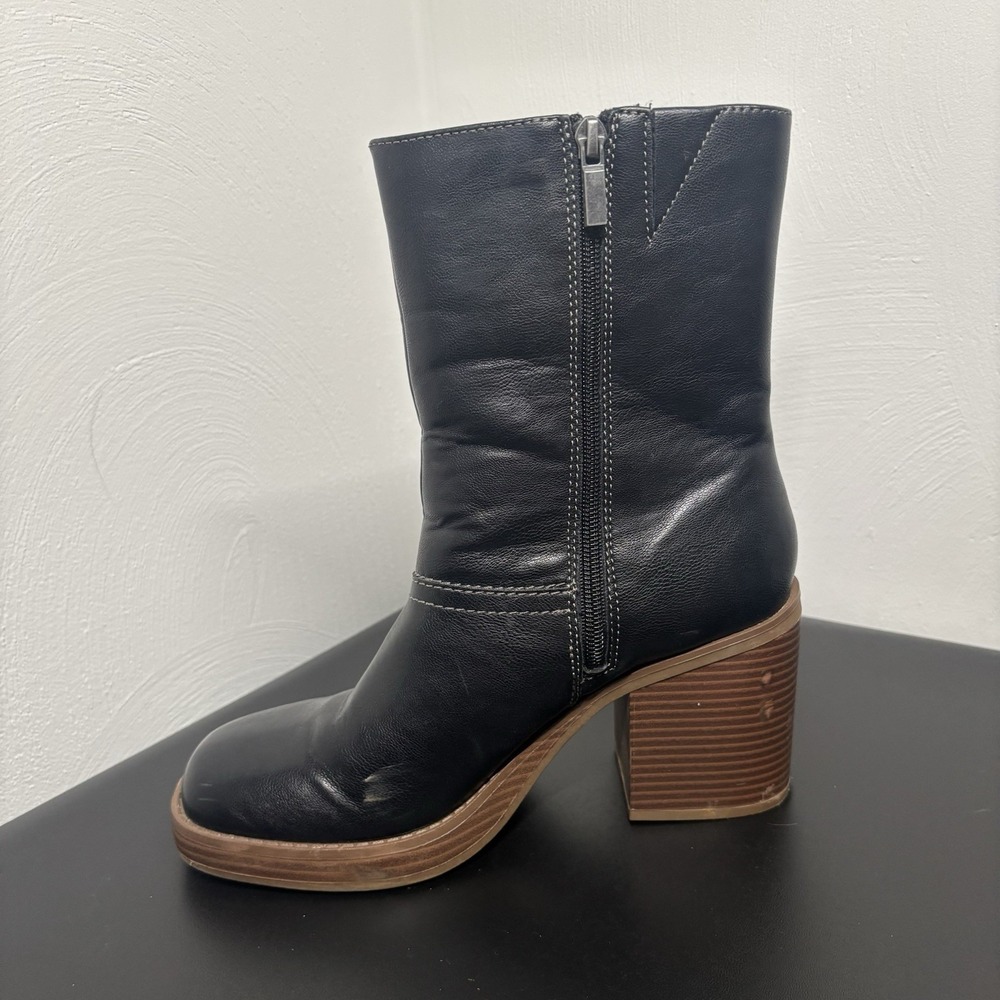 Sun‎ Stone Women's Size 8M Aimee Tall Zip Up Knee Medium Boots Shoes Chunky - Picture 3 of 12